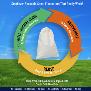 SMELLEZE Reusable Bathroom Smell Remover Pouch: Rid Commode Odor in 100 Sq. Ft. 