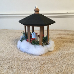 Indoor Winter birdhouse gazebo decoration