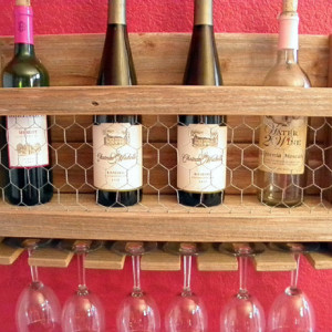 Wine Rack, Rustic Wine Storage, Handcrafted Wine Rack