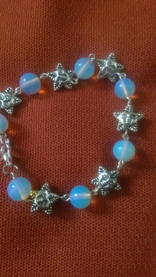 Moonstone and stars bracelet