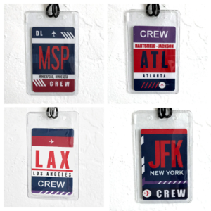 Custom City Code Luggage Tags Inspired by Delta Color Pallette
