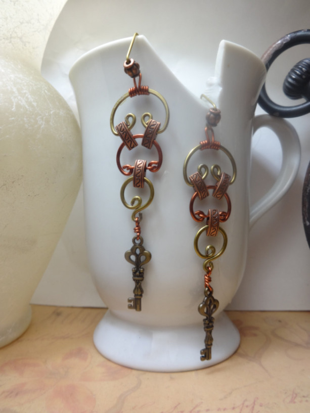 Deconstructed Lock and Key Metaphor Earrings
