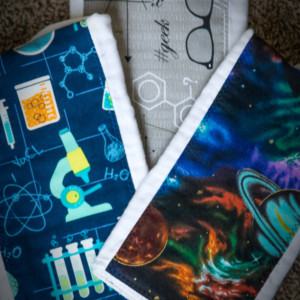 MATH baby burp cloth set GEEKY premium diaper CHEMISTRY manly husband friendly  shower gift present astronomy
