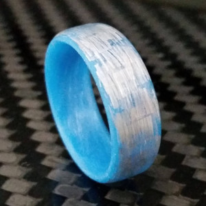 Men's or Women's Texalium Blue Glow Ring - Handcrafted - Glowing Interior and Exterior - Custom Band widths
