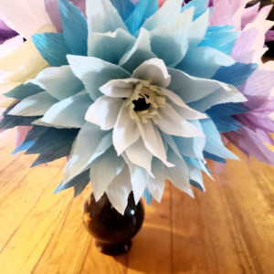 Handmade Paper Dahlia - Paper Flower Bouquet - Large Paper Pom Pom Flower