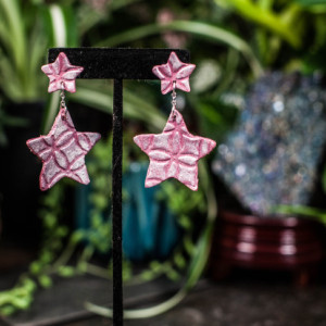 Cute polymer clay star dangle earrings