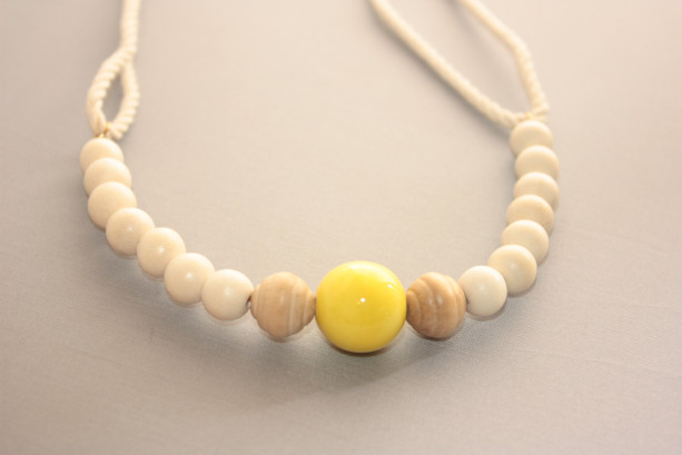 Summer Yellow Wood Necklace 