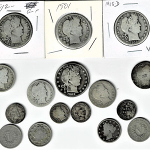 A HANDSOME CHOICE COLLECTION OF US SILVER BARBER COINS