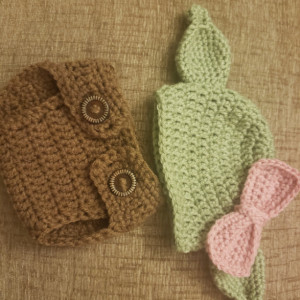 NEW adorable Baby Alien hat and diaper cover with added option for a little girl!