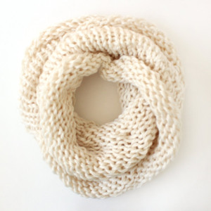SALE - Infinity Scarf No. 5 in Cream - Circle Scarf - Chunky Scarf - Cowl Scarf - Hooded Scarf - Ready to Ship