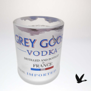 Grey Goose Cut Bottle Upcycled Shotglasses, Set of 2 