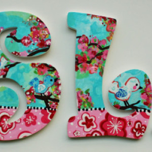 Cherry Blossom Bird Wall Letters -- Price Per Letter