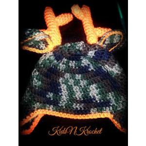 Crochet camo hunter hat with antlers! 