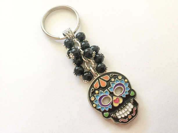 Day Of Dead Purse Charm Day Of The Dead Keychain 