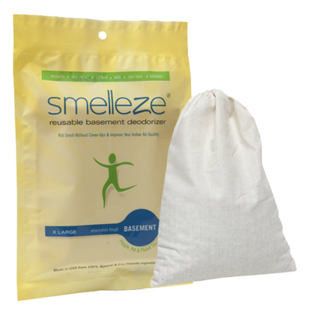 SMELLEZE Reusable Basement Odor Removal Deodorizer Pouch: Rids Musty Smell Without Fragrance Treats 150 Sq. Ft.