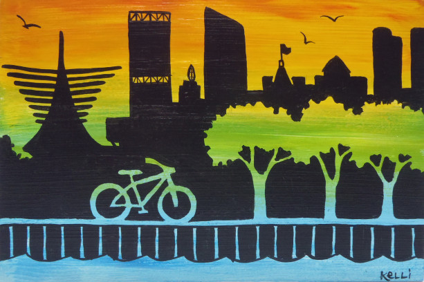"Milwaukee Skyline 10" original painting