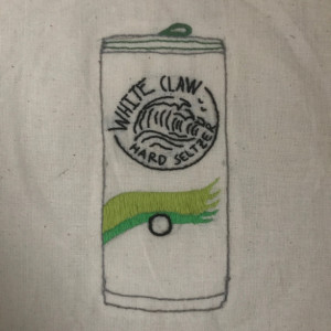 Embroidered White Claw Canvas Tote Bag