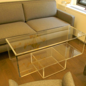Lucite/Acrylic Upside Down "Waterfall" Coffee Table - 1"