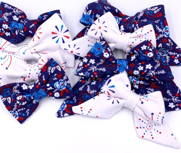 USA Fireworks Bow | USA Roses Bow | 4th of July Bow | Patriotic Bow | USA Bow | Bows | Hair Bow | Bow Tie