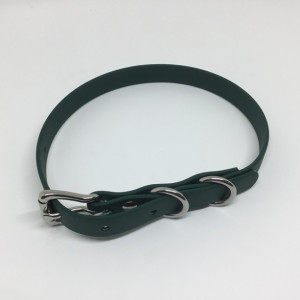 Small Beta BioThane Adjustable Flat Dog Collar with Stainless Steel Hardware