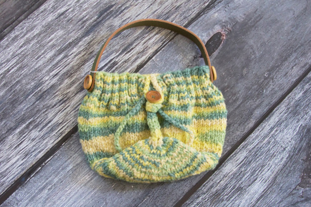 Button Up Purse~Handbag~Knit Handbag
