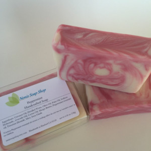 Peppermint soap handcrafted soap vegan minty soap gifts under 10 for him or her