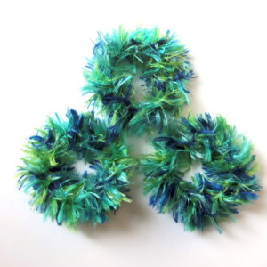 Cat Ferret Recycled Rings Toy Toys Handmade Michigan Blue Green Bad Hair Day Toys