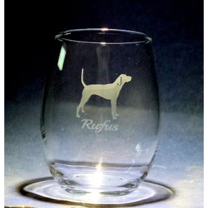 Custom Hand Etched Dog glass with name
