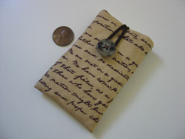 iPod nano case iPod nano sleeve President Abraham Lincoln's Gettysburg Address sepia brown cotton fabric