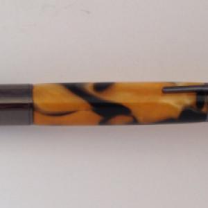 Bolt action 30cal pen in black gold