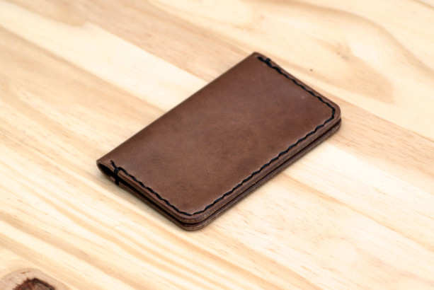 Leather Card Wallet, Chromexcel Leather Card Holder, Horween Leather Slim Wallet, Minimalistic Leather Wallet, Natural Chromexcel Bifold