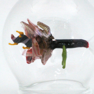 Flying Glass Orb: Magnificat Red Flower