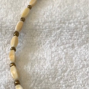 Fantasy "Ivory" handmade beaded necklace 19" long