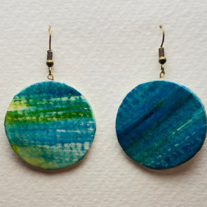 Handmade striped watercolor earrings