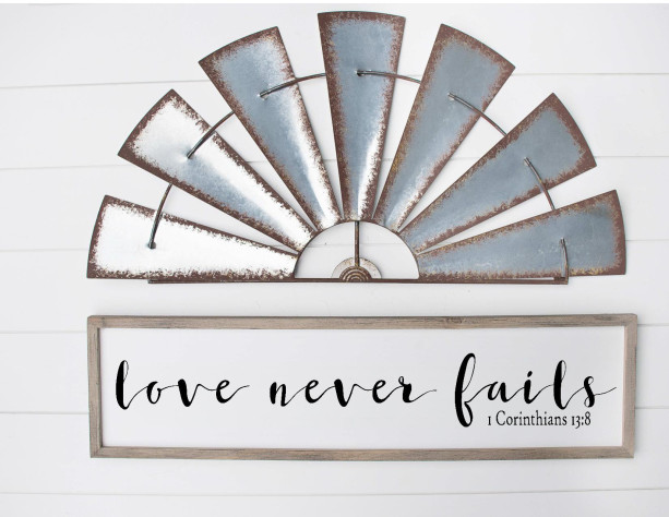 Distressed Wooden Wall Sign - Farmhouse Sign - Rustic Sign - Farmhouse Scripture Sign - Farmhouse Sign - Scripture - Love Never Fails