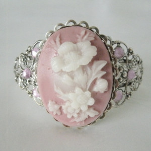 Pink Flower Cuff Bracelet
