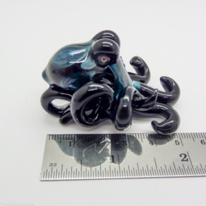 The Black Velvet Kracken Collectible Wearable  Boro Glass Octopus Necklace / Sculpture Made to Order