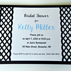 Hand-cut Layered Invitation in Lattice Style-Pack of 10-Perfect for Showers, Weddings, Sweet 16, Birthday, etc. Several Colors Available