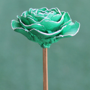 Light Green Hand-Painted Cedar Rose Pine Cone Flower