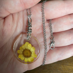 Yellow Flower Pendant Necklace