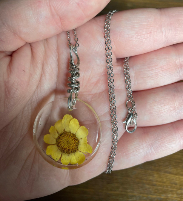 Yellow Flower Pendant Necklace