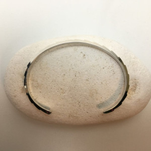 Silver Filed Ridge Bracelet—Size 6.75 to 7