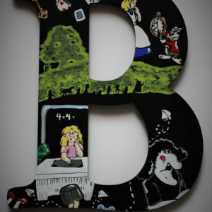 Handpainted letters with literary characters, totally customizable. Price per letter