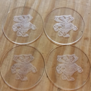 Custom Engraved Coasters Plastic Clear Acrylic Set of (6) Personalized