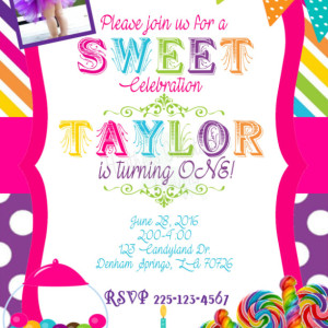 Candyland Birthday Invitation