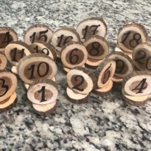 Rustic Wood Table Numbers 1-20
