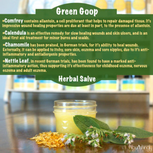 Organic diaper rash herbal salve - Green Goop is a cloth diaper safe comfrey and calendula salve