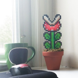 NES Potted Power Flower Desk Plants made with Perler Beads- Mother's Day/Office/Home Decor/Florals- Geekery/ Nerd/ HIpster