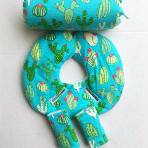 Car Seat Head Support, Cactus, Swans, Mint Green, Gender Neutral, Infant Head Support, Car Seat Strap Covers,Car Seat Cover