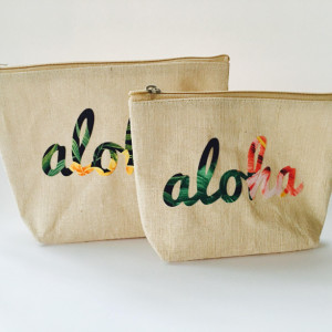 Hawaii Aloha Pouch ~ Aloha Case ~ Hawaii Pouch ~ Aloha Make-Up Case ~ Hawaiian Print Pouch ~ Hawaii Cosmetics Bag